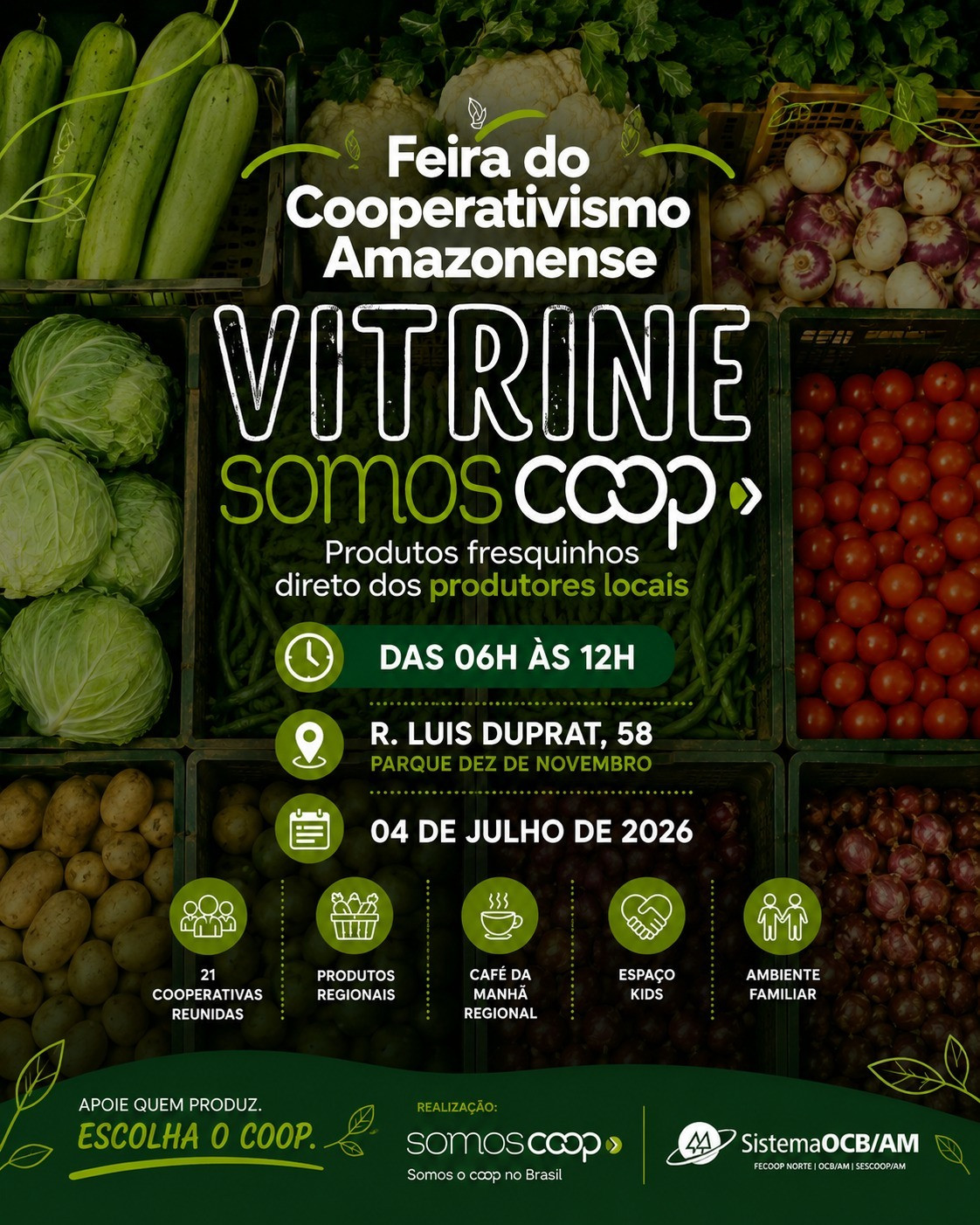 Feira Vitrine SomosCoop celebra o Dia Internacional do Cooperativismo em Manaus
